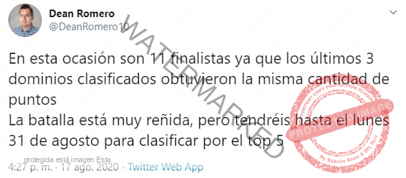 tweet-ganadores Top 10 (Dean Romero)